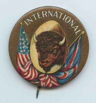 1901 Large 2” Colorful Celluloid Pinback Commemorating The Buffalo N.  Y.  Expo