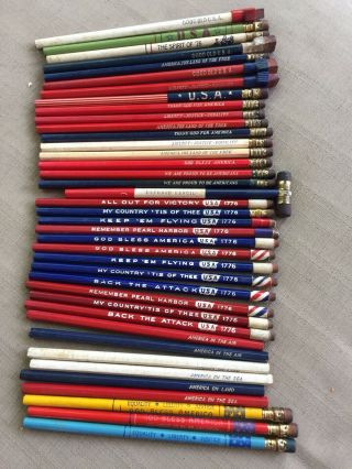 42 Vintage Wwii Era Pencils Unsharpened Buy War Bond Drive Remember Pearl Harbor