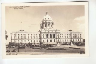 Wright Real Photo Postcard State Capitol Building St Paul Mn