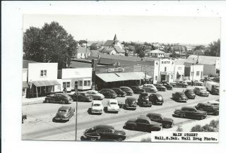Real Photo Postcard Post Card Wall Drug South Dakota Sd S D Main Street 3