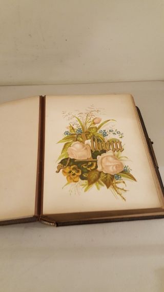 Antique 19th C.  Victorian Leather Cabinet Card 20 Page Photo Album