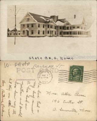 1928 Rppc Randolph,  Vt State Oes Home Orange County Vermont Real Photo Post Card