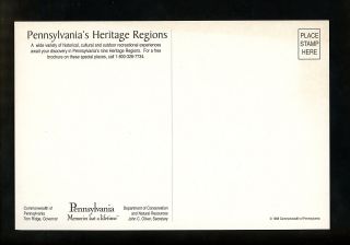 Oversized postcard Pennsylvania PA Heritage Regions Map Tourism advertising 2