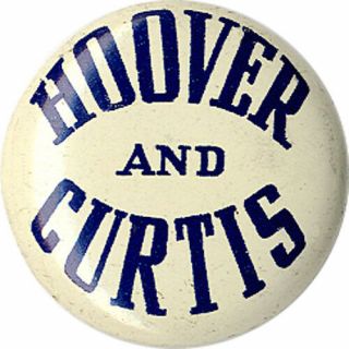 1928 Herbert Hoover And Charles Curtis Logo Button (1665)