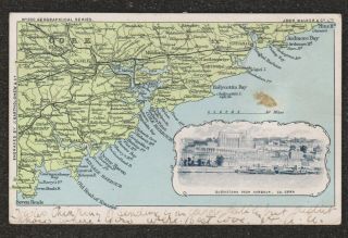 1905 Ireland Queenstown Cork Bartholomew Map Postcard John Walker & Co Ltd