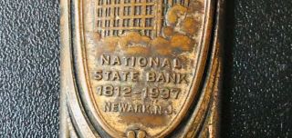 1812 - 1937 Antique 125th Anniversary National State Bank Newark Nj Rare