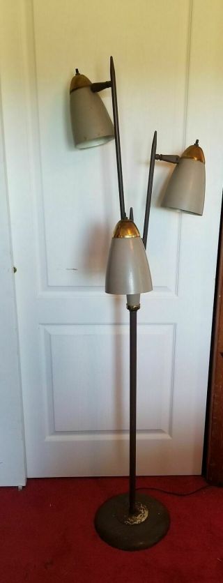 Vintage Mid Century Modern Adjustable 3 Way Light Floor Lamp