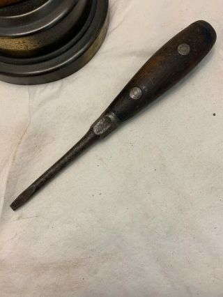 Antique Vintage Jj Ryan Tool Perfect Handle Screwdriver W/ Awesome Patina