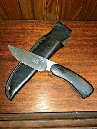 Arno Bernard Sr.  Warthog Style Knife With Wood Handle With Sheath