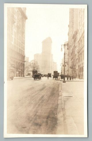 5th Avenue—flatiron Building Rppc Antique Nyc Manhattan Photo—new York City 
