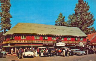 Fawnskin Ca Fawn Lodge Restaurant Hotel Old Cars Postcard
