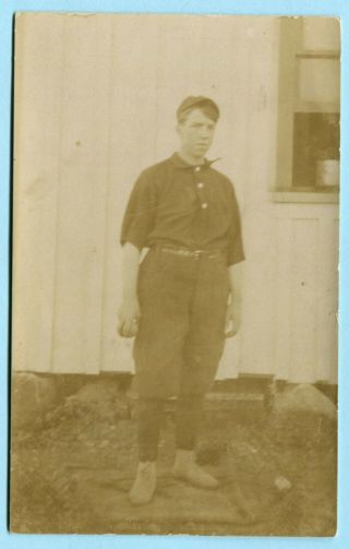 1908 Mayer Az Rppc Baseball Player In Uniform Yavapai County Real Photo