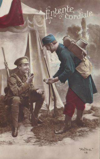 World War 1 France Postcard 1914 - 1919 Wwi Two Soldiers