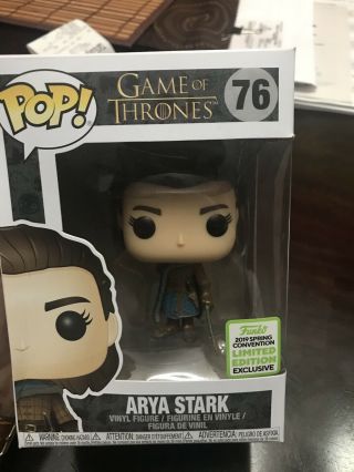 Game Of Thrones Arya Stark Funko Pop Eccc/boxlunch In Hand