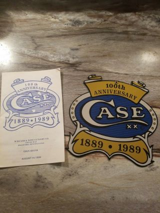 Case Xx Knife Centennial 100th Anniversary Porcelain Sign And Pamphlet