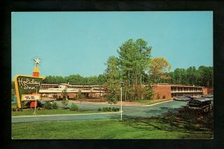 Holiday Inn Motel Hotel Postcard Georgia Ga Pine Mountain Cars Bus