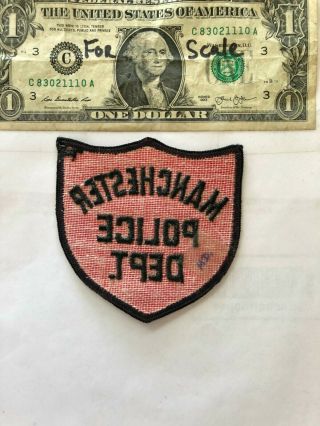 Very Rare Manchester Maryland Police Patch un - sewn great shape (Old Red) 2