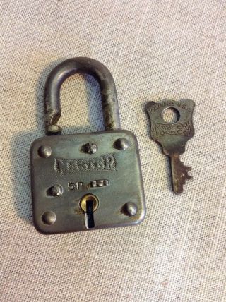 Vintage Antique Lock Key Padlock - Master 5p