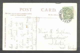 1907 Postcard Cunard Line R.  M.  S.  LUSITANIA Posted DUNOON Scotland 2