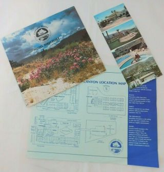 Vintage Palm Springs Canyon Hotel Postcard,  Booklet Brochure & Map 1970 