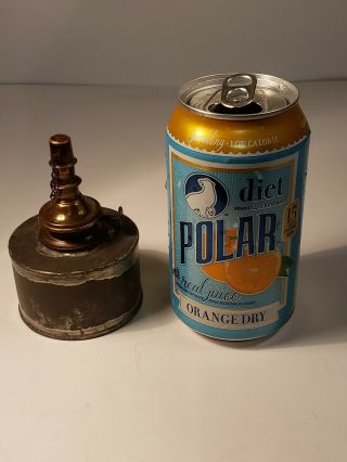Antique Miniature Tin & Brass Whale Oil Lamp