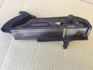 Vintage Craftsman antique wood rabbet plane hand tool,  metal body 107.  1 2