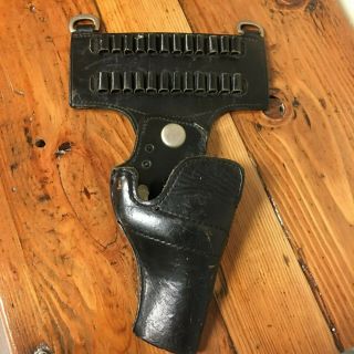 Vintage Jay Pee 357 Black Leather Gun Revolver Holster 357 Magnun Smith Pistol