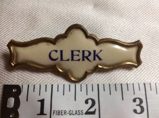 Whitehead And Hoag Celluloid " Clerk " Pin Patented 1892