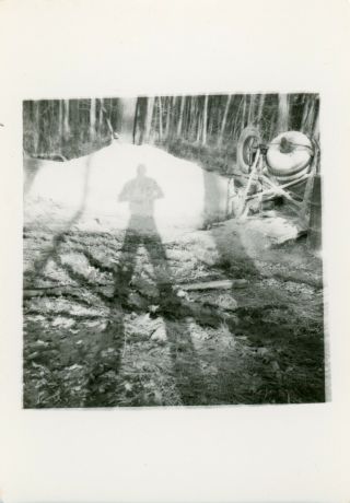Great Vintage B/w Photo Of A Persons Shadow - It Makes Them Look Gigantic