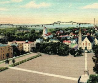 Historic Charleston From The Top Of The Francis Marion Hotel Vintage Postcard