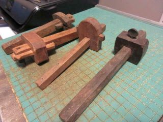 4 Antique Wood Carpenter ' s Scribe Marking Gauges Antique Tools 2