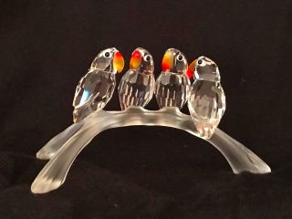 Swarovski Crystal - Lovebirds (parrots).