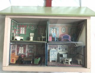 Antique Hanging Doll House Shadow Box