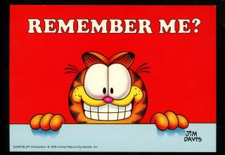 Comics Postcard Garfield Cat Jim Davis Us Dentist Advertising Huntington,  Wv