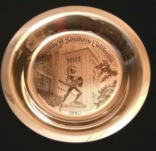 University Of Southern California Usc Sterling Silver 100th Anniversary Plate