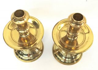 Pair Virginia Metalcrafters Colonial Williamsburg Solid Brass Candlesticks 16 - 32 3