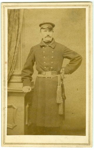 Civil War Cdv Of Officer In Unusual Uniform