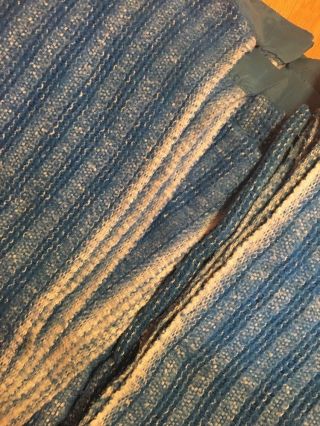 Vintage Sears Thermal Blankets Matching Pair Blue W White Twin 2
