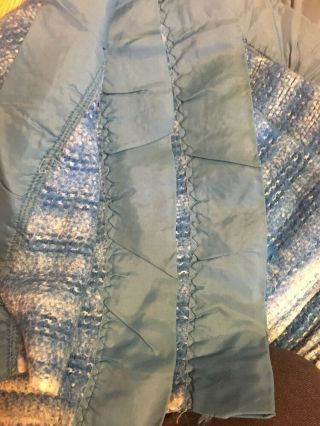 Vintage Sears Thermal Blankets Matching Pair Blue W White Twin 5