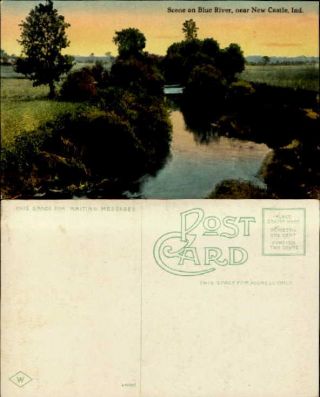 Scene On Blue River Castle Indiana Ca.  1910 Postcard