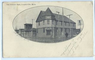 1907 Odd Fellows Hall Building,  Coopersville,  Michigan,  History Vintage Postcard