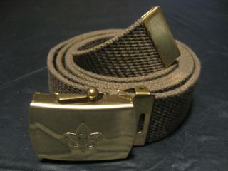 Official Bsa Boy Scout 48 " Long Strap Uniform Belt W/brass Buckle