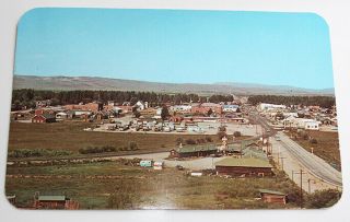 Vintage 1960 Chrome Color Postcard City Overview Pinedale Wyoming