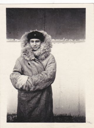 1960s Handsome Young Man Soldier In Fur Coat Guy Soviet Russian Photo Gay Int