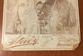 Antique W F Buffalo Bill Cody Cabinet Card CDV Stacy Brooklyn Circa 1890s 5