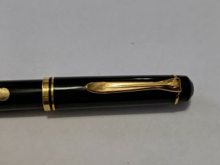 Vintage Pelikan West Germany Fountain Pen M Black W/ Gold Band & Dot 5