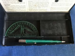 Vintage RARE Sterling Educator Pencil Case Box OUR SOLAR SYSTEM Space Age w/Accs 6