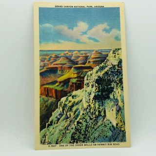 Postcard Arizona Grand Canyon National Park Sheer Walls On Hermit Rim Road A - 20