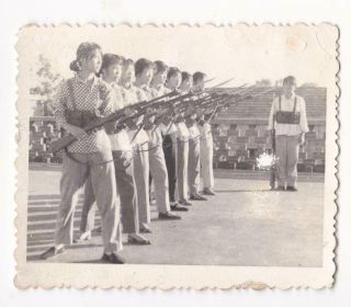 Cute Chinese Female Militia Girls Training Photo Type 63 Assault Rifle 1970s