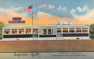 South Huntington,  Long Island,  Ny,  Superior Grill Diner Linen Adv Pc C 1940 